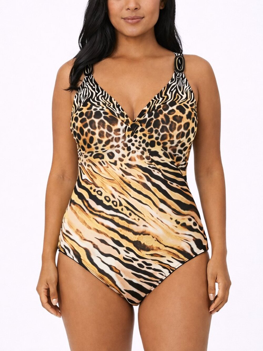 Profile by Gottex Animal Print One-Piece Swimsuit Beach Resort Spring Summer